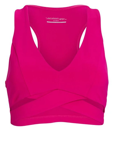Shop Lanston Hypnotic Crossover Sports Bra In Pink