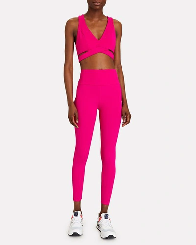Shop Lanston Hypnotic Crossover Sports Bra In Pink