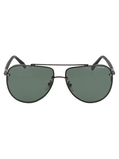 Shop Chopard Eyewear Aviator Frame Sunglasses In Grey