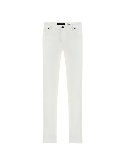 Shop Fendi Ff Vertigo Motif Slim-fit Jeans In White