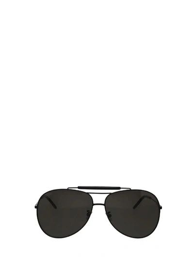 Shop Saint Laurent Eyewear Aviator Frame Sunglasses In Black