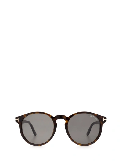 Shop Tom Ford Eyewear Ian Round Frame Sunglasses In Brown