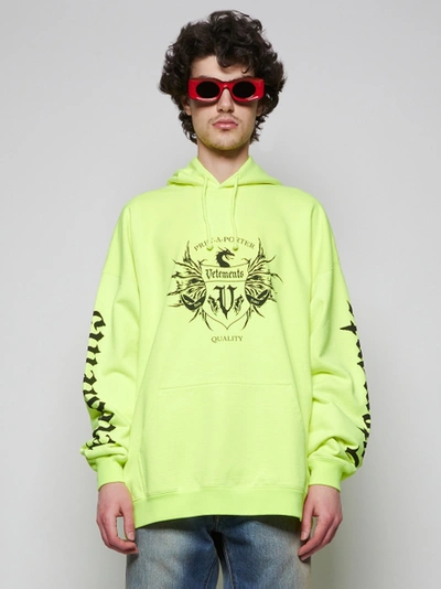 Shop Vetements Black Label Hoodie Neon Yellow