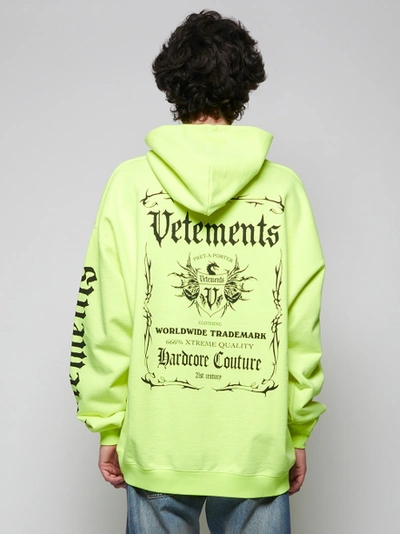 Shop Vetements Black Label Hoodie Neon Yellow