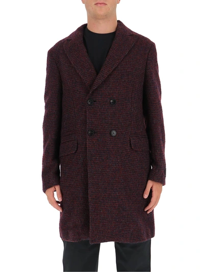 Shop Z Zegna Checked Double Breasted Coat In Multi