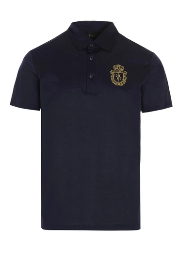 Shop Billionaire Logo Embroidered Polo Shirt In Navy