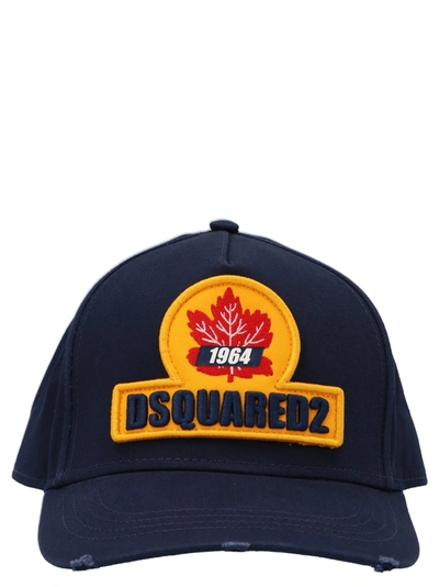 Shop Dsquared2 Logo Patch Baseball Cap In Navy