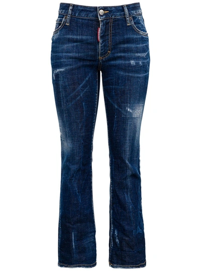 Shop Dsquared2 Cropped Flared Jeans In Blue