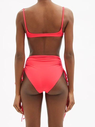 Isa Boulder Lester Ruched High-rise Bikini Briefs In Pink | ModeSens