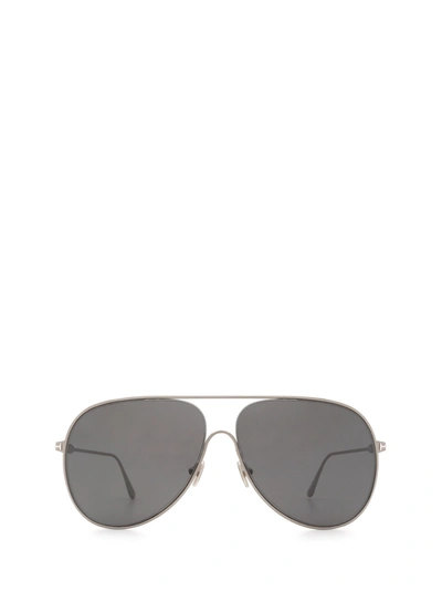 Shop Tom Ford Eyewear Alec Aviator Sunglasses In Silver