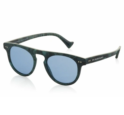 Shop Burberry Blue Round Unisex Sunglasses Be4269f 3706/80