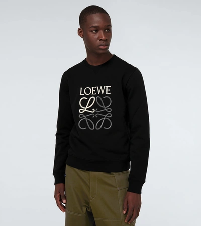 Shop Loewe Anagram Sweatshirt In Black