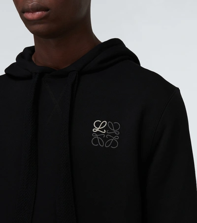 Shop Loewe Anagram Hooded Sweatshirt In Black