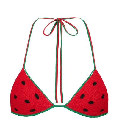 Haarvaten blik oogst Loewe + Paula's Ibiza Crocheted Cotton Triangle Bikini Top In Green |  ModeSens