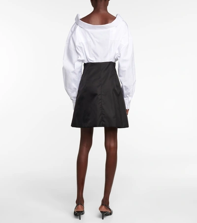 Shop Prada Re-nylon And Cotton Shirt Dress In White