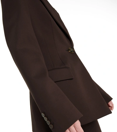 Shop Attico Single-breasted Blazer In Brown