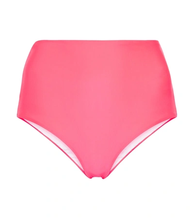 Shop Christopher Kane High-rise Bikini Bottoms In Pink