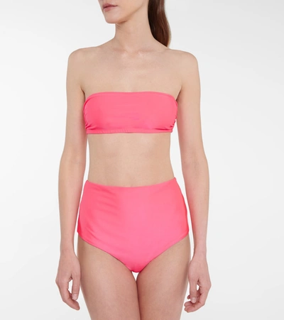 Shop Christopher Kane High-rise Bikini Bottoms In Pink