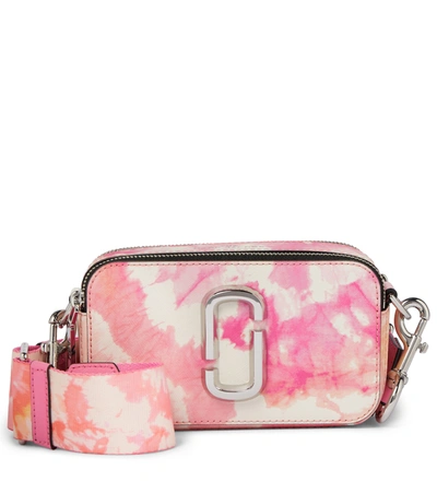 The Marc Jacobs Mini The Snapshot Tie-dye Coated Leather Wallet In Pink  Multi