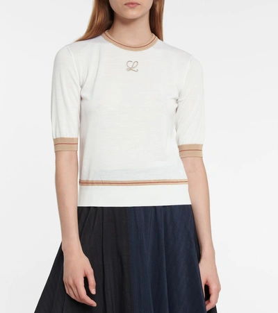 Shop Loewe Wool Sweater In White