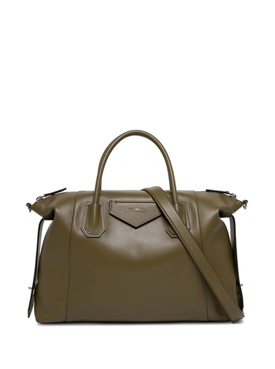 Shop Givenchy Antigona Soft Medium Tote Bag In Green