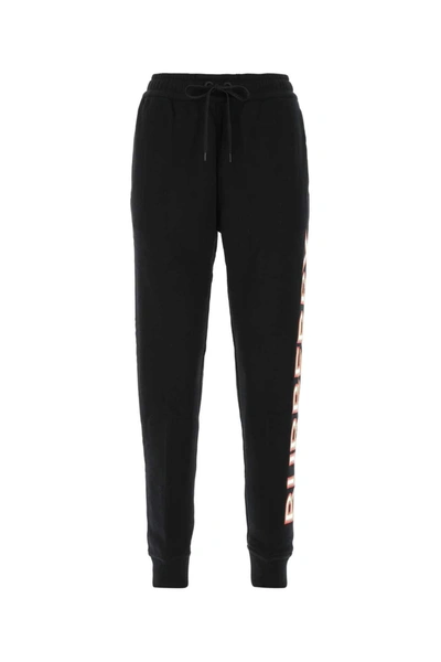 Shop Burberry Logo Print Jogging Pants In Black