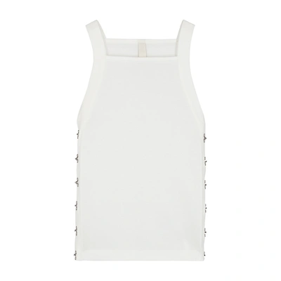 Shop Dion Lee White Ribbed Cotton Tank In Ivory