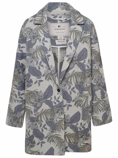 Shop Woolrich Floral Jacquard Single Breasted Coat In Multi