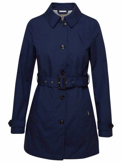 Shop Woolrich Jessamine Belted Trench Coat In Blue