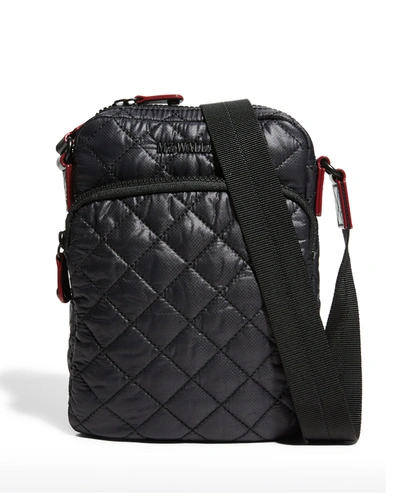 Shop Mz Wallace Metro Quilted Nylon Crossbody Bag In Black