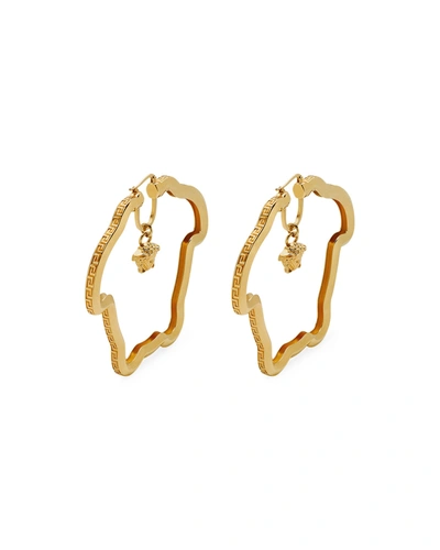 Shop Versace Medusa Hoop Earrings In  Gold