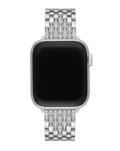 Shop Michele 7-link Stainless Steel Diamond Bracelet For Apple Watch In Silver