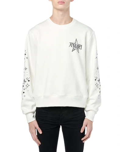 Amiri Paisley Star-print Crew-neck Sweatshirt In White | ModeSens