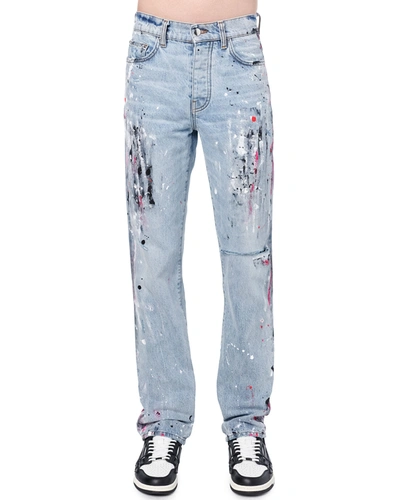 Shop Amiri Men's Straight-leg Painter Jeans In Lt Vintag