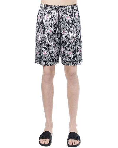 Shop Amiri Men's Paisley Pajama Shorts In Red