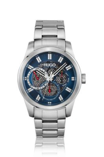 Shop Hugo Boss - Link Bracelet Watch With Blue Mesh Effect Dial In Assorted-pre-pack