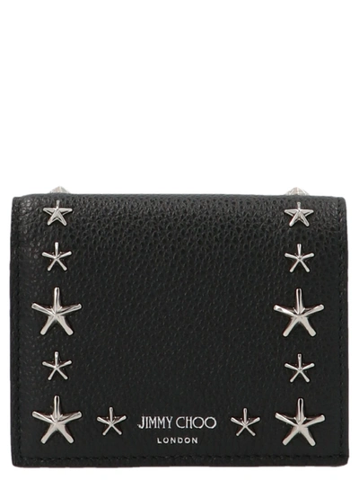 Jimmy Choo Nello Star Stud-embellished Wallet In Schwarz | ModeSens