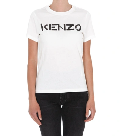 Shop Kenzo Logo Print Crewneck T In White