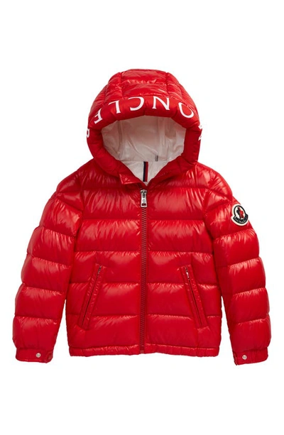 Shop Moncler Kids' Salzman Logo Water Resistant Down Puffer Jacket In 455 Red