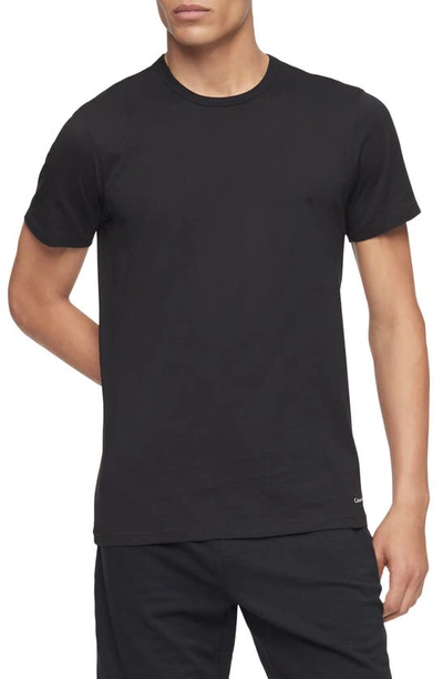 Shop Calvin Klein 3-pack Slim Fit Cotton Crewneck T-shirt In Black