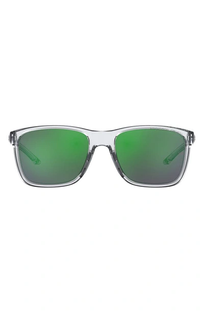 Shop Under Armour 56mm Mirrored Square Sunglasses In Crystal
