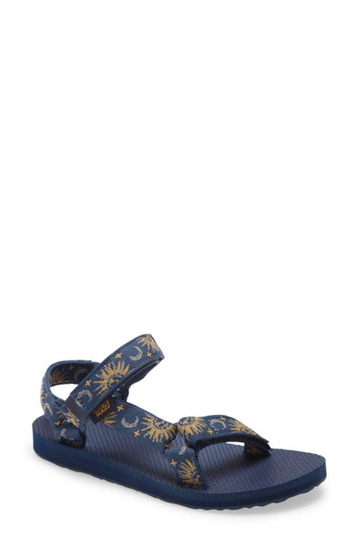 Shop Teva Original Universal Sandal In Sun And Moon Insignia Blue