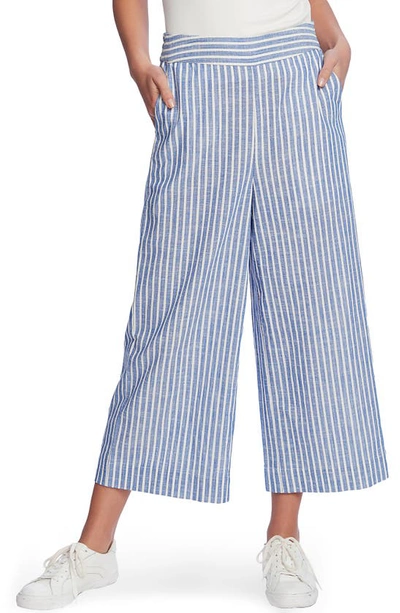 Shop 1.state Crinkle Stripe Wide Leg Pants In Harbor Waves