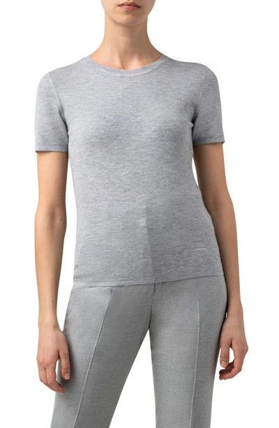 Shop Akris Cashmere & Silk T-shirt In Aluminium