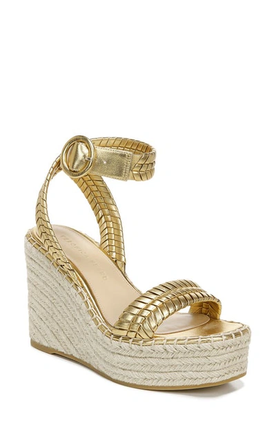 Shop Veronica Beard Rilla Espadrille Wedge Sandal In Gold