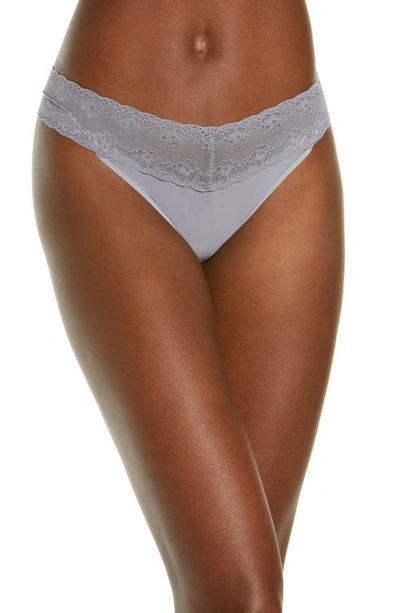 Shop Natori Bliss Perfection Thong In Quicksilver