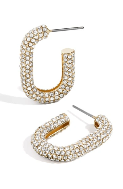 Shop Baublebar Pavé Oval Hoop Earrings In Gold