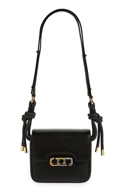 Shop Marc Jacobs The J-link Mini Leather Shoulder Bag In Black/ White