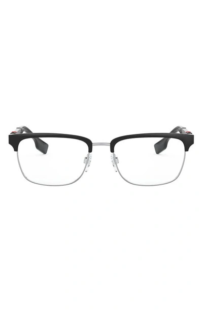 Shop Burberry 55mm Rectangular Optical Glasses In Black