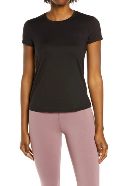 Shop Alo Yoga Soft Finesse Jersey T-shirt In Black